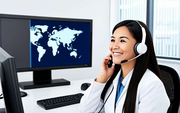 의료관광코디네이터의 하루 일과 - Initial Patient Consultation**

"A medical tourism coordinator, fully clothed in professional busine...