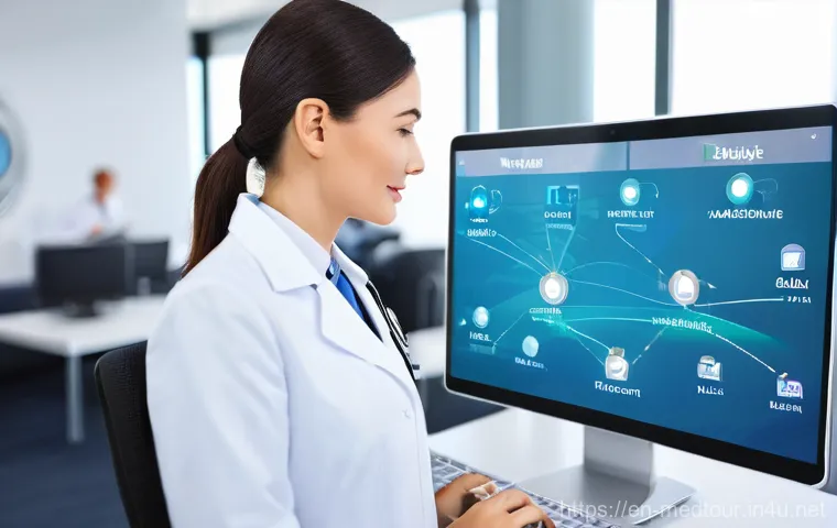 의료관광코디네이터 자격증 추천 교재 - **Image Prompt 2: Empathetic Patient Care and Cross-Cultural Communication**
    A warm and professi...