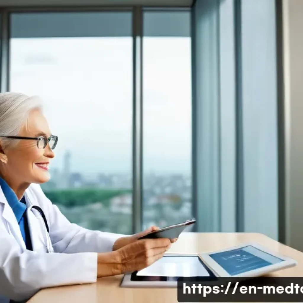 의료관광코디네이터의 필수 비즈니스 매너 - **Prompt:** A compassionate female medical tourism coordinator, in her late 30s, with a warm, reassu...